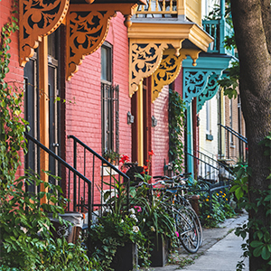 devanture maison colorées montréal